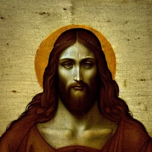 Image similar to jesus christ as imagined by leonardo da vinci