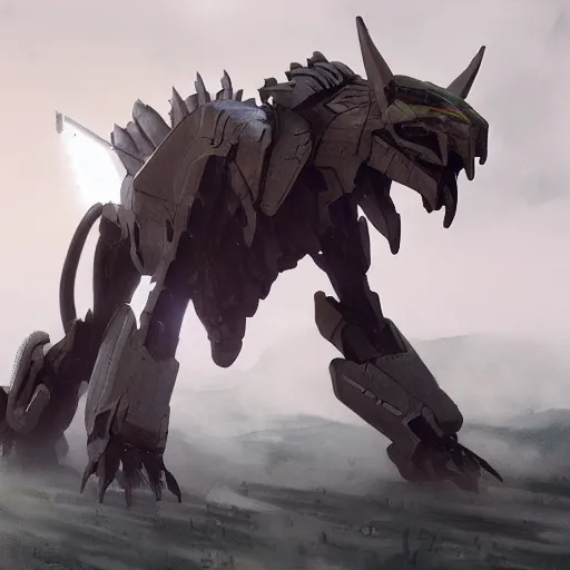 Image similar to Liger Zero, Zoids, Greg rutkowski, Trending artstation, cinematográfica, digital Art