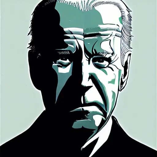 Image similar to Joe Biden looking sinister, by Tsutomu Nihei, highly detailed