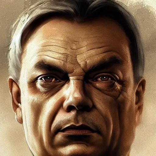 Image similar to viktor orban selfie with detailed eyes by greg rutkowski