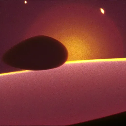 Image similar to cinematic shot of o'neil cylinder orbiting venus, 2 0 0 1 : a space odyssey