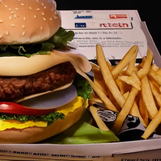 Image similar to a photo of donald trump as a fast food meal