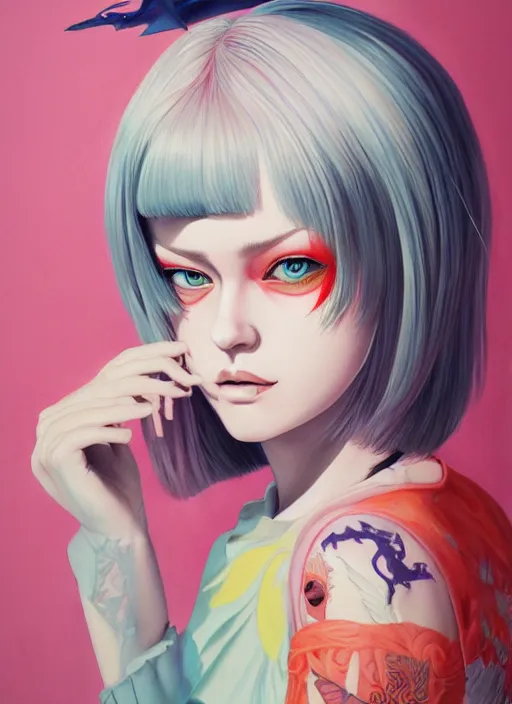 Image similar to dragon painting by martine johanna, ilya kuvshinov, rossdraws, pastel color palette, 2 4 mm lens