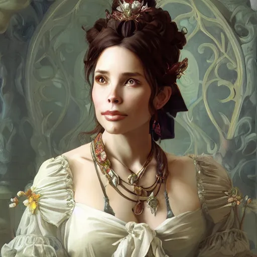 Image similar to a fantasy style portrait painting of olivia d'abo in the style of francois boucher oil painting unreal 5 daz. rpg portrait, extremely detailed artgerm greg rutkowski alphonse mucha