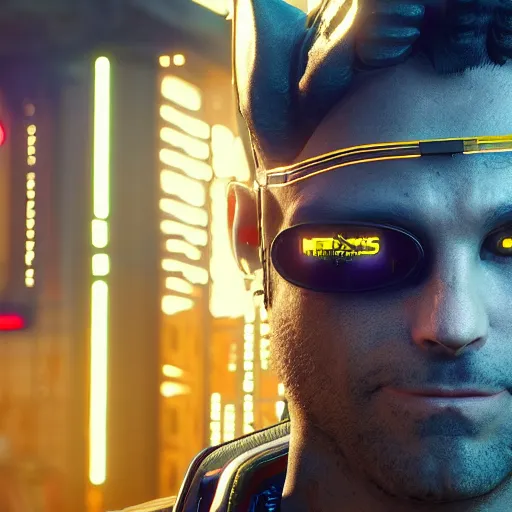 Image similar to cat in cyberpunk 2 0 7 7 8 k hyperdetailed photorealism hdr unreal engine 5 extremely high level of detail