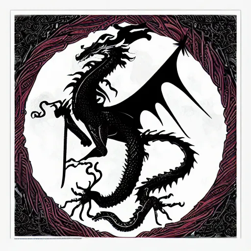 Image similar to dragon album art, cover art, poster