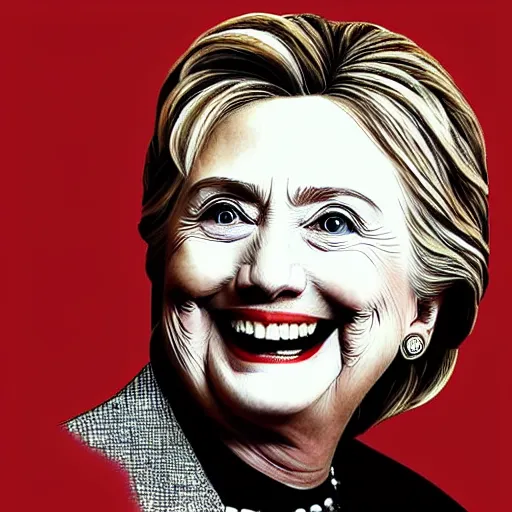 Prompt: detailed portrait of hillary clinton, over nine thousand hours in mspaint