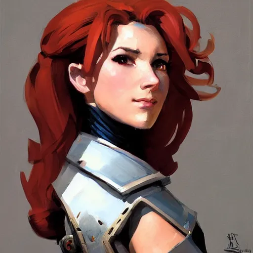 Image similar to greg manchess portrait painting of partially armored sallya from fire emblem as overwatch character, medium shot, asymmetrical, profile picture, organic painting, sunny day, matte painting, bold shapes, hard edges, street art, trending on artstation, by huang guangjian and gil elvgren and sachin teng