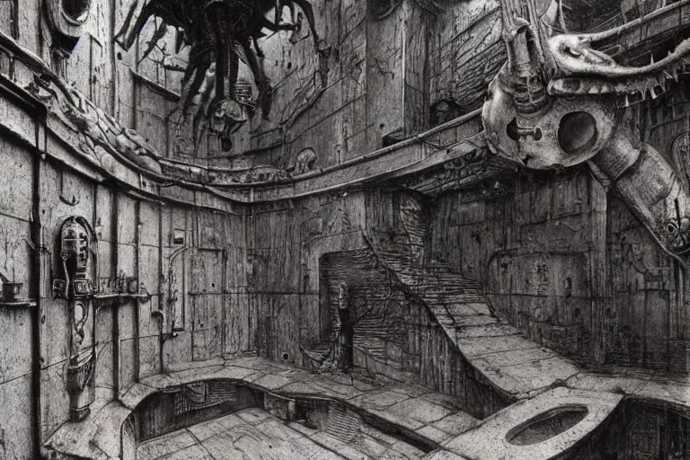 Image similar to salusa cecundus prison planet house corrino homeworld, by giger, dore, beksinski, retro sci - fi movie, highly detailed, photorealistic, 1 9 0 0 s photo