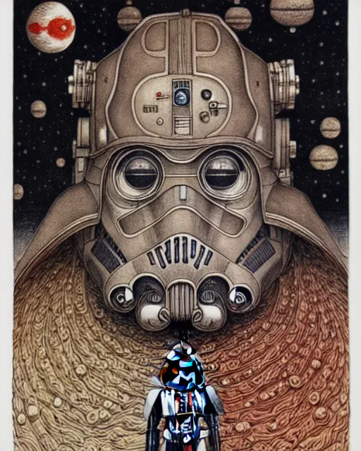 Image similar to portrait painted in jacek yerka style drawn by vania zouravliov and takato yamamoto, inspired by star wars, intricate acrylic gouache painting, high detail, sharp high detail, artstation