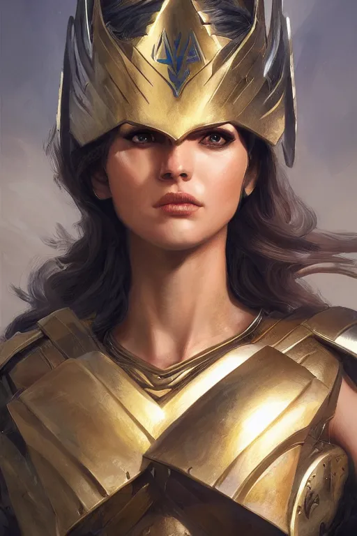 Image similar to amazon valkyrie athena, d & d, fantasy, portrait, highly detailed, headshot, digital painting, trending on artstation, concept art, sharp focus, illustration, art by artgerm and greg rutkowski and magali villeneuve