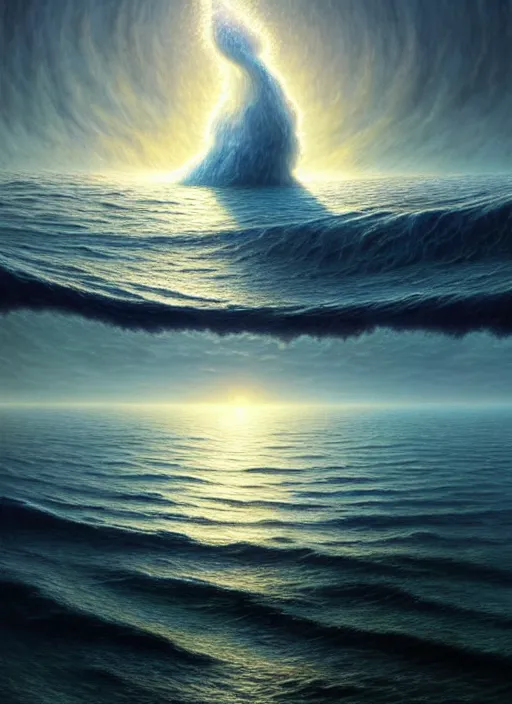 Image similar to A hyper-detailed 3d render like a Oil painting of the Ocean’s dream of The Upward Spiral, surrealism!!!!! surreal concept art, lifelike, photorealistic, digital painting, aesthetic, smooth, sharp focus, Artstation HD, by Greg Rutkowski, Chris Tulloch McCabe, Valentina Remenar and Asher Duran,