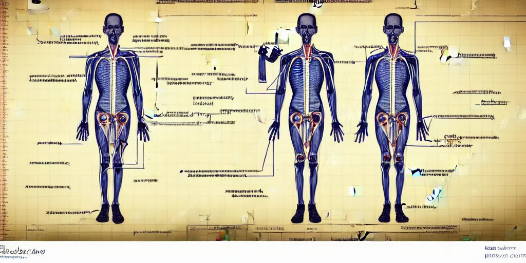 Prompt: technical diagram blueprint of anthropomorphic anatomical sip technician, performance enhanced salesman anatomy, snake oil sip tech technical blueprint plan