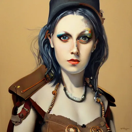 Image similar to girlgirl # girlfriendsocentric, achequary, steampunk painter jean, craiglis jean jean, highly detailed, matte painted, sharp gouache