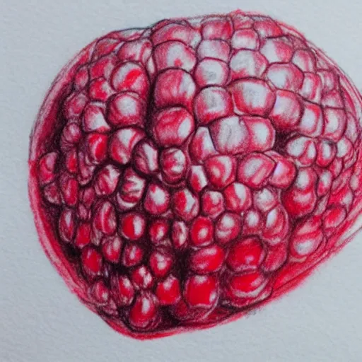 Image similar to professional ink pen sketch of a close-up raspberry