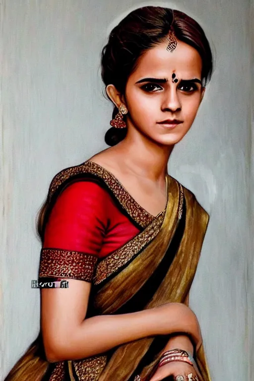 Image similar to photo of indian woman emma watson, portrait, desi, realistic, detailed, emma watson