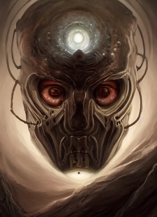 Image similar to dark horror black crystal nebula mf doom planet eyes, white scary skin, centered, digital painting, artstation, concept art, smooth, sharp focus, illustration, artgerm, tomasz alen kopera, peter mohrbacher, donato giancola, joseph christian leyendecker, wlop, frank frazetta