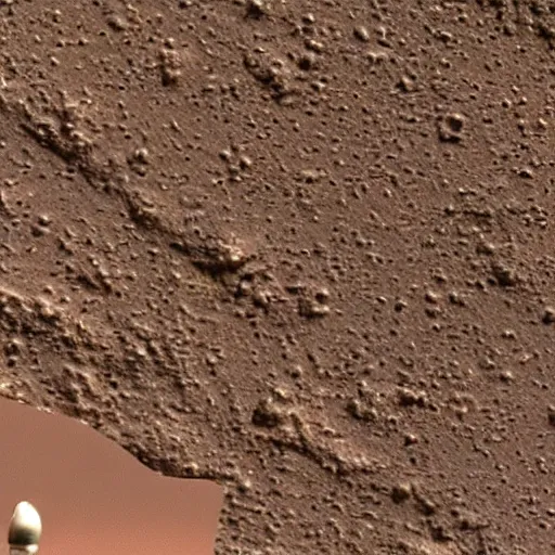 Prompt: unsettling mysterious fungus creature crawling in mars rover photo