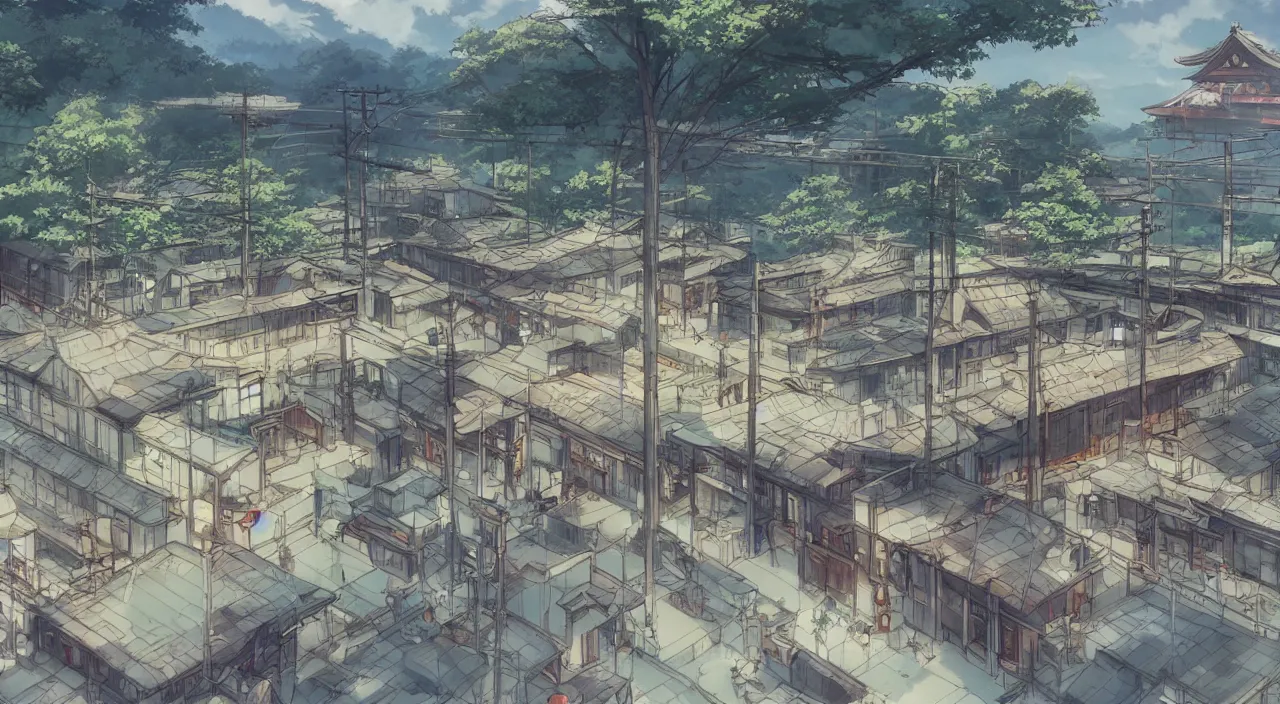 The Train Station at Rural Japan, Anime concept art by | Stable Diffusion