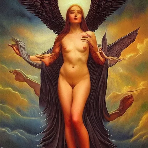 Image similar to an amazing masterpiece of art by gerald brom 👼 🌥️