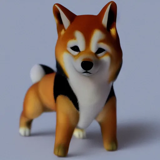 Prompt: full body portrait of an anime action figure, of a shiba inu, close up photo, hiper realistic, 4 k