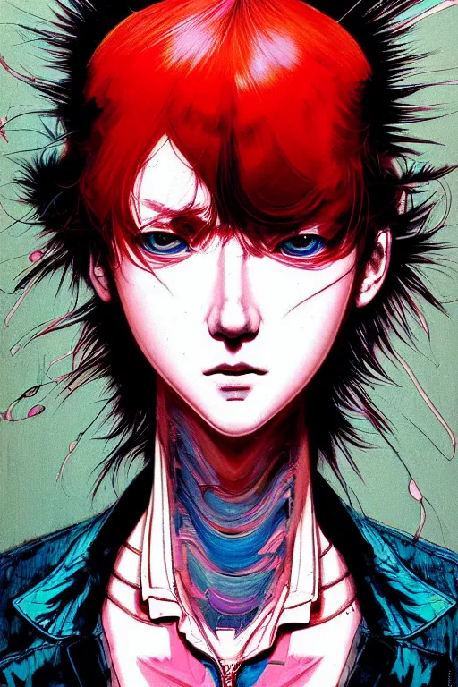 Image similar to prompt : city punk portrait soft light painted by james jean and katsuhiro otomo and erik jones, inspired by akira anime, smooth face feature, intricate oil painting, high detail illustration, sharp high detail, manga and anime 1 9 9 9