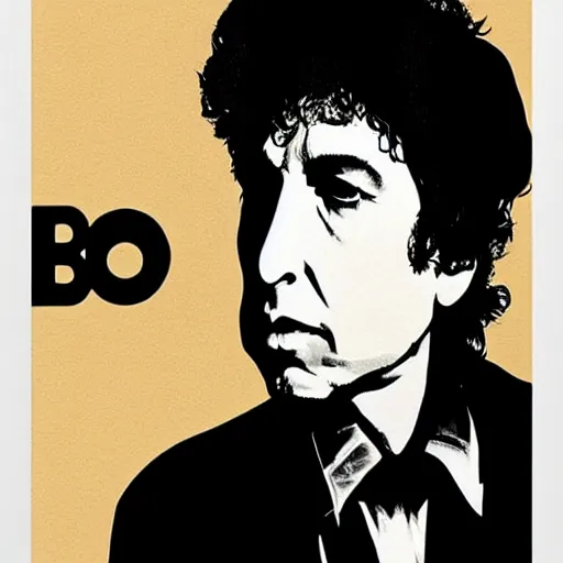 Image similar to graphic design poster portrait of bob dylan by milton glaser