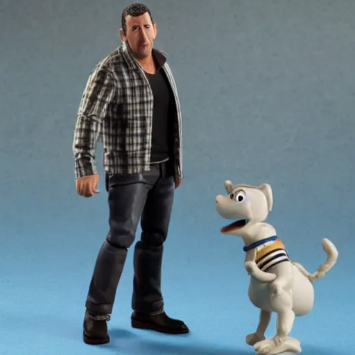 Image similar to a still a detailed full body action figure of adam sandler, first 4 figures, hasbro detailed product photo