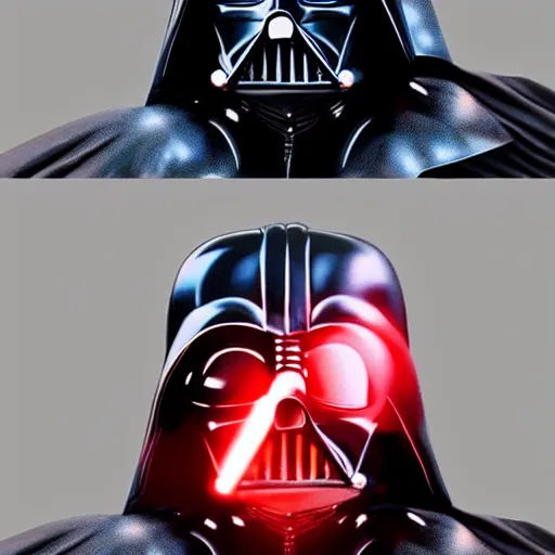 Image similar to Darth Vader popping a ballon, hyper realistic, HD, HQ, photo realistic