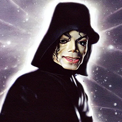 Image similar to A film still of Michael Jackson as a sith lord realistic,detailed