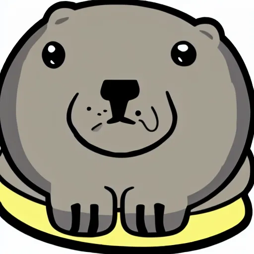 Image similar to a chubby otter wearing swim trunks in the style of a Telegram sticker