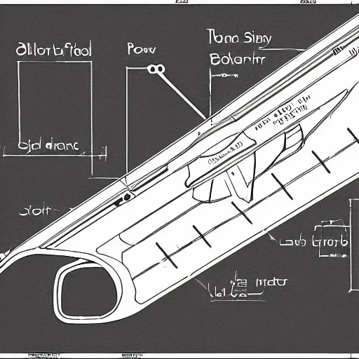 Prompt: a very detailed schematic blueprint of a golf club