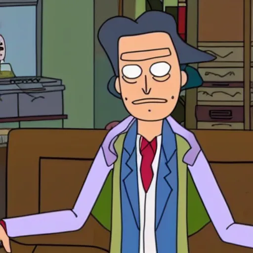 Image similar to johnny depp in rick and morty