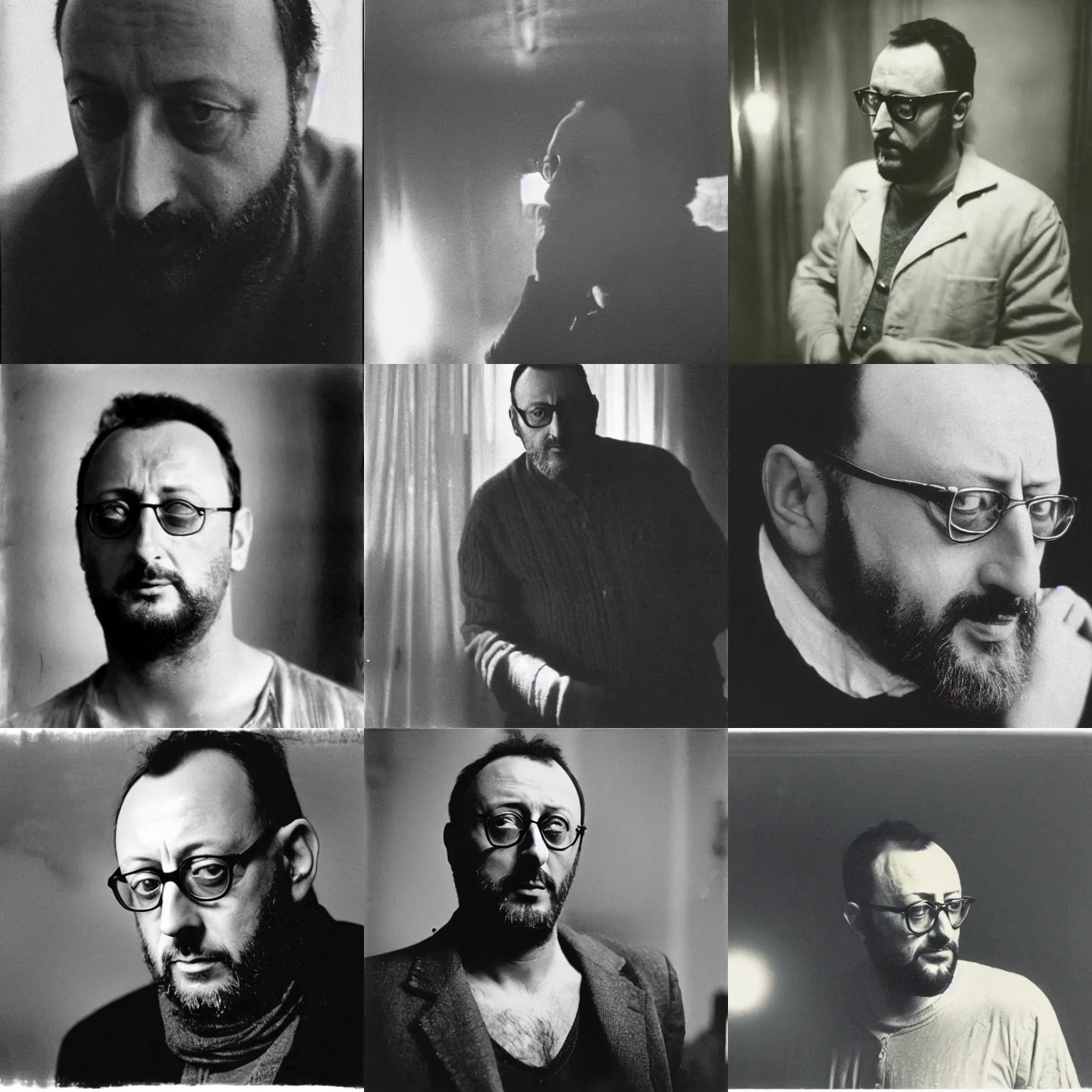Prompt: portrait of forty years old jean reno. a photo by josef sudek, atmospheric, magical, beautiful lights, award winning photo