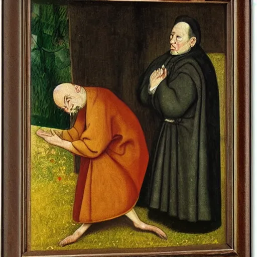 Prompt: pantagruel, panurge, and friar jean by balthus