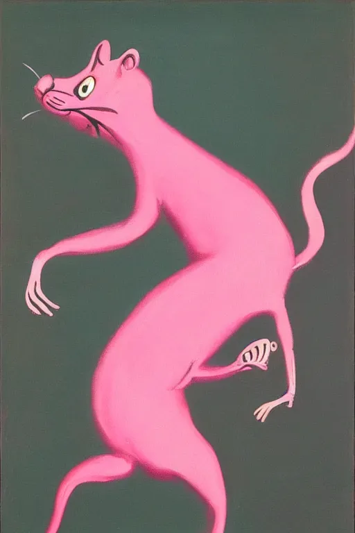 Image similar to The pink panther by Francis Bacon