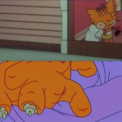 Image similar to garfield third impact in neon genesis evangelion, anime