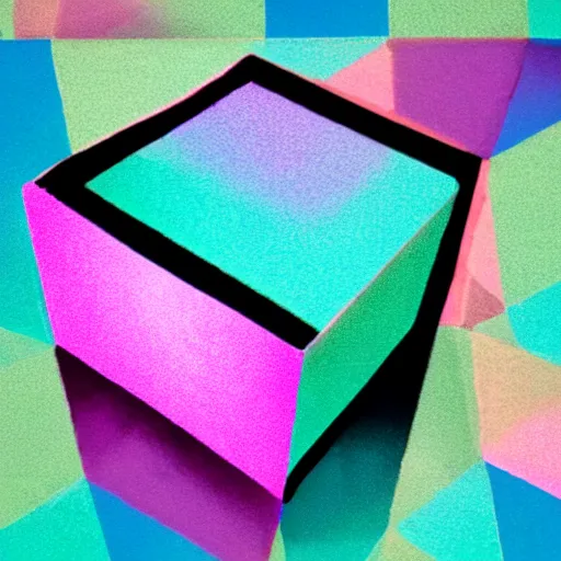 Prompt: a cube, photo, dramatic, Pastel colors