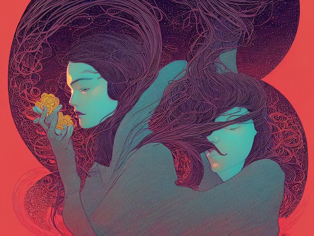 Image similar to beautiful woman by moebius, victo ngai, josan gonzalez, kilian eng