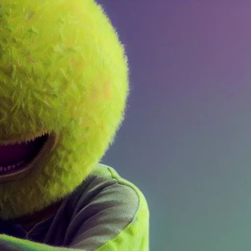 Image similar to highly detailed vfx portrait of a character of a tennis ball monster stephen bliss, chalk, unrealengine, greg rutkowski, loish, rhads, beeple, chalk, makoto shinkai and lois van baarle, ilya kuvshinov, rossdraws, tom bagshaw, basil gogos