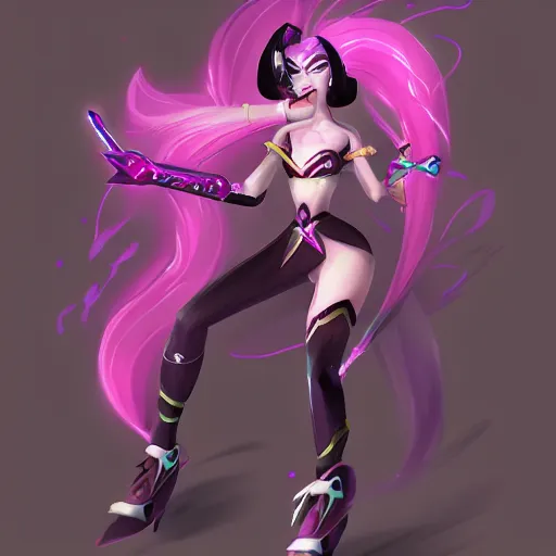 Image similar to illustration of Arcane Jinx, in the style of Arcane, league of legends, trending on artstation by Jerry Loh