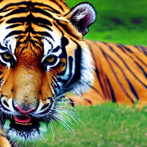 Image similar to a tiger licking your hand, 4k, high detail, high-resolution photograph, professional photography