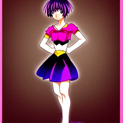 Prompt: new version of sailor saturn, full body, 9 0's anime style