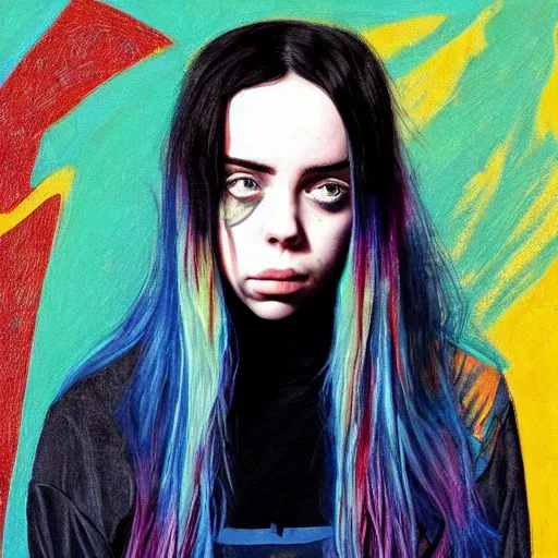 Image similar to billie eilish in the style of surrealism