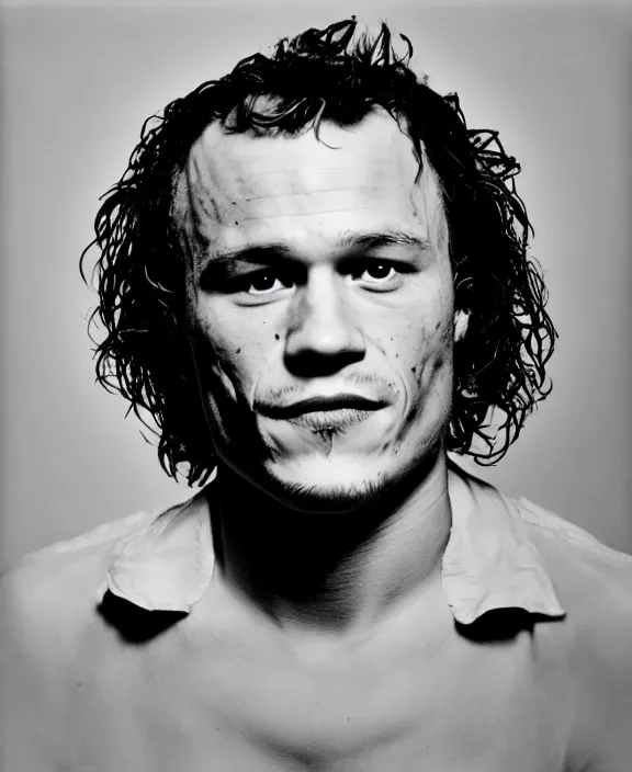 Prompt: heath ledger by robert mapplethorpe