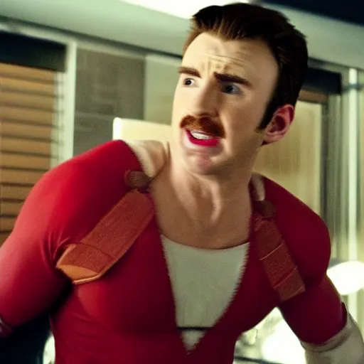 Image similar to Chris Evans as Mario, movie screenshot