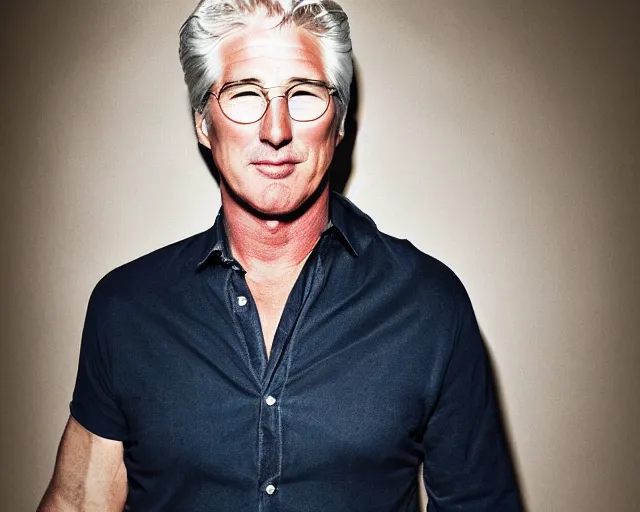 Prompt: color studio photo of richard gere looking like gears