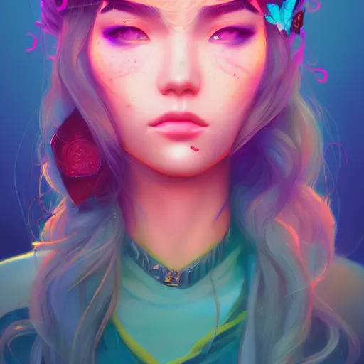 Image similar to portrait of a beautiful hippie, art by lois van baarle and ross tran and sam yang and ilya kuvshinov and guweiz, digital art, high detail, sharp focus, unreal engine 5, trending on artstation, deviantart, pinterest, 4 k uhd image