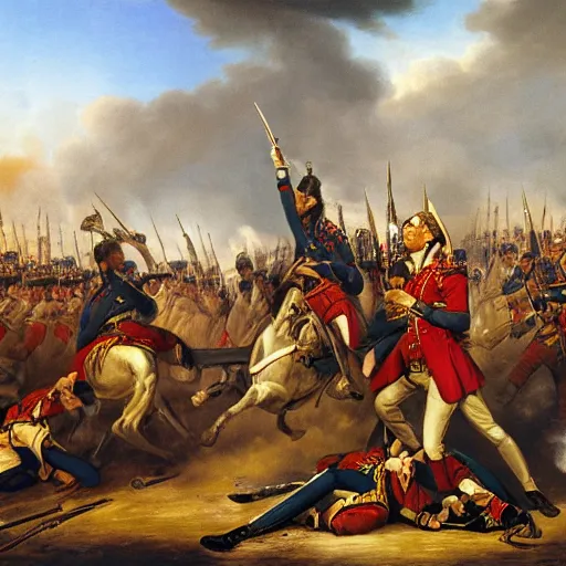 Prompt: ethiopian charge at the battle of waterloo