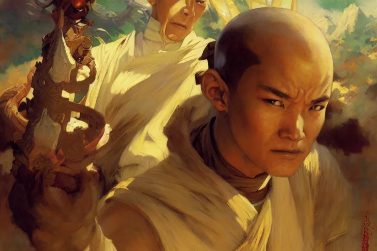 Image similar to the last airbender, painting by gaston bussiere, craig mullins, j. c. leyendecker